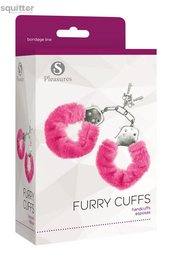 Наручники S Pleasures Furry Cuffs Pink з пухнастим оздобленням, 2 ключі в комплекті SX1600 - онлайн-сексшоп Сквітер