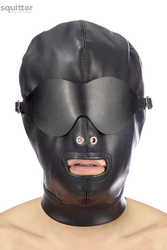 Капюшон для БДСМ со съемной маской Fetish Tentation BDSM hood in leatherette with removable mask SO4672 фото