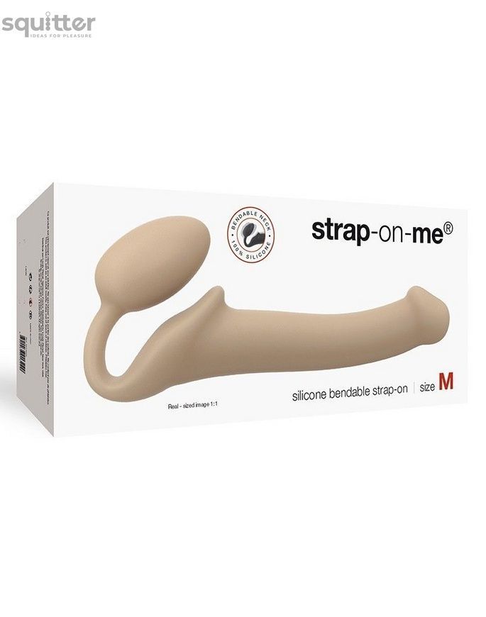 Безремневой страпон Strap-On-Me Flesh M, полностью регулируемый, диаметр 3,3см SO2350 - онлайн-сексшоп Сквитер