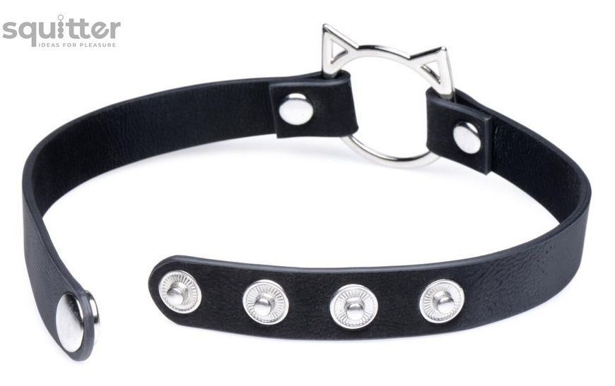 Чокер Master Series Kinky Kitty Ring Slim Choker - Black SX1184 - онлайн-сексшоп Сквітер