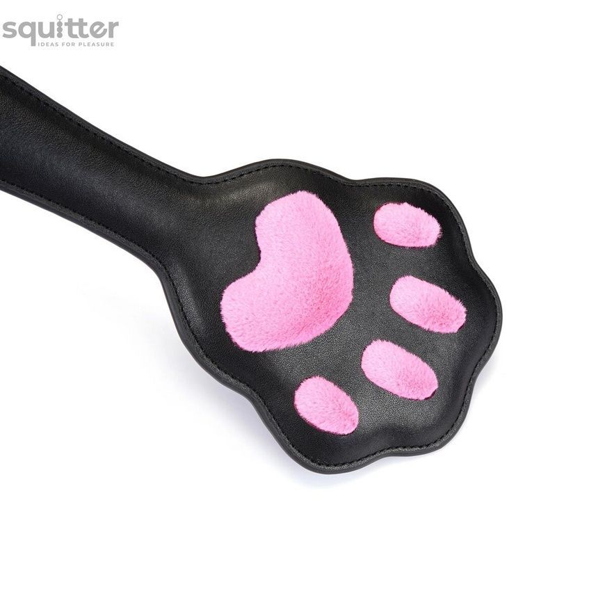 Паддл у вигляді котячої лапки Liebe Seele Round Paddle Black/Pink SX4832 - онлайн-сексшоп Сквітер