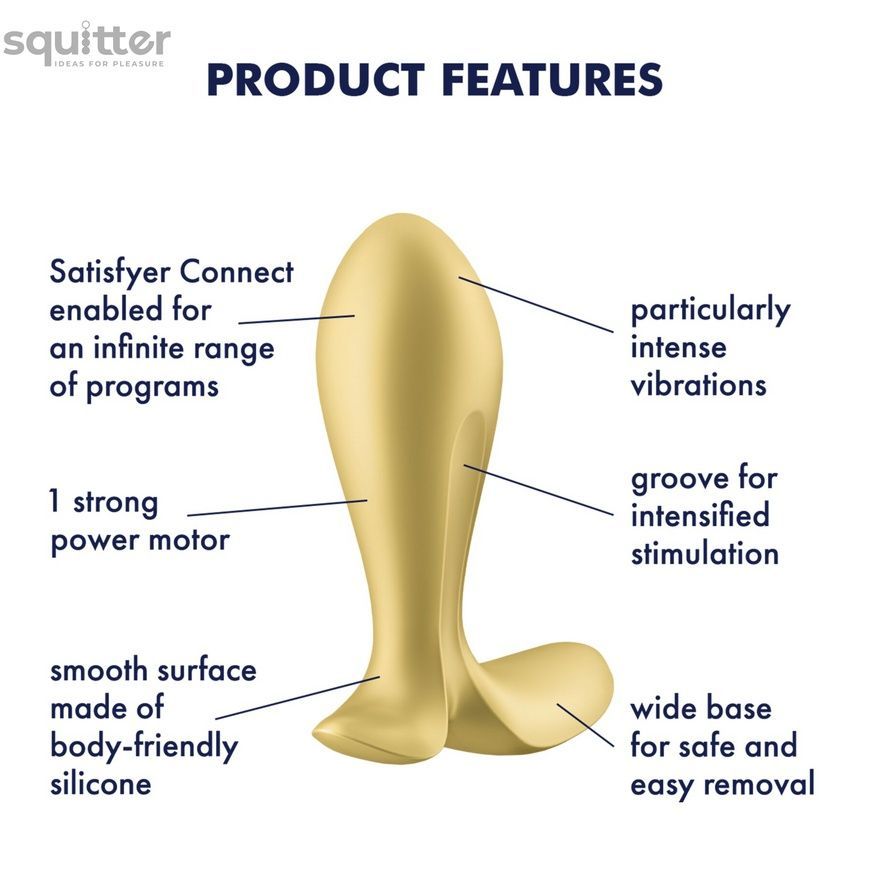Анальна смарт-пробка з вібрацією Satisfyer Intensity Plug Gold SO8627 - онлайн-сексшоп Сквітер