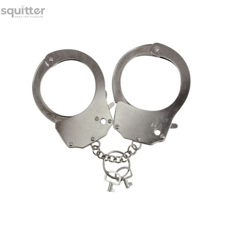 Наручники металлические Adrien Lastic Handcuffs Metallic (полицейские) AD30400 фото