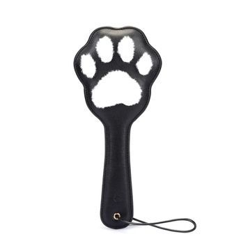 Паддл у вигляді котячої лапки Liebe Seele Round Paddle Black/White SX4831 - онлайн-сексшоп Сквітер