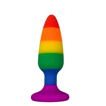 Силіконова анальна пробка Wooomy Hiperloo Silicone Rainbow Plug M, діаметр 2,9 см, довжина 11 см SO7435 фото