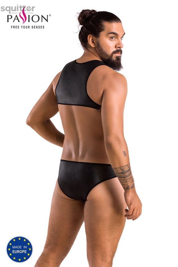 Мужское кожаное боди Passion 056 Adam XXL/XXXL Black, заклепки SO7632 - онлайн-сексшоп Сквитер