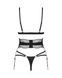 Комплект Obsessive Lobellis 3-pcs set, M/L, чорний, ліф з м&rsquo;якою чашкою, стрінги, пояс для панчіх SX1018,4 - інтернет-магазин інтимних товарів Squitter