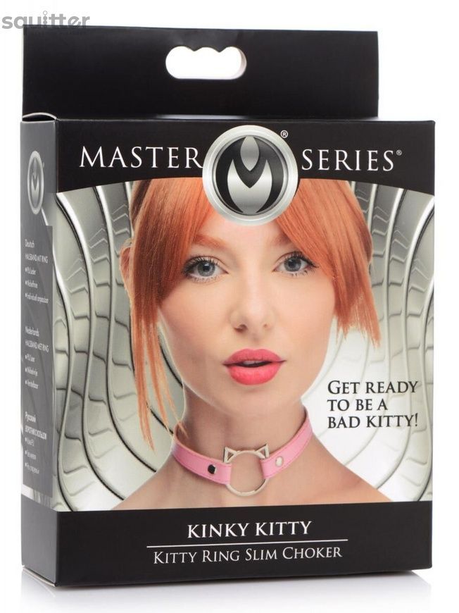 Чокер Master Series Kinky Kitty Ring Slim Choker - Pink SX1185 - онлайн-сексшоп Сквітер