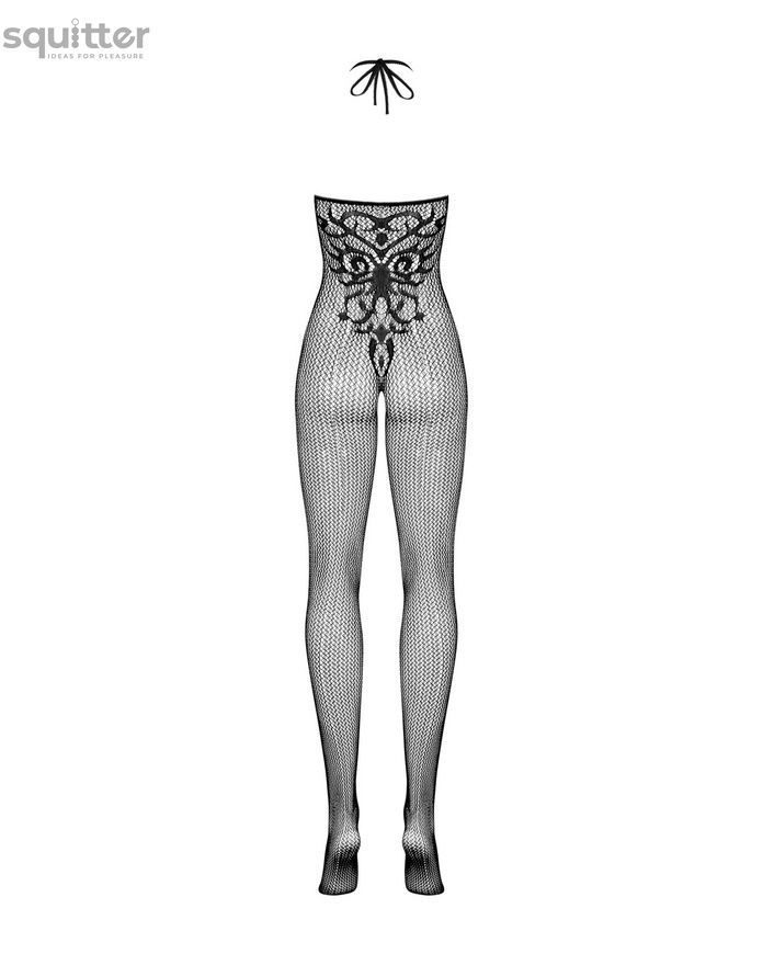 Бодистокинг Obsessive Bodystocking G308 S/M/L, халтер, декор в виде татуировки SO7235 - онлайн-сексшоп Сквитер
