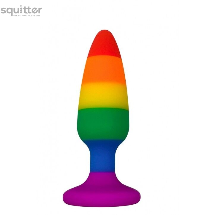 Силіконова анальна пробка Wooomy Hiperloo Silicone Rainbow Plug M, діаметр 2,9 см, довжина 11 см SO7435 фото