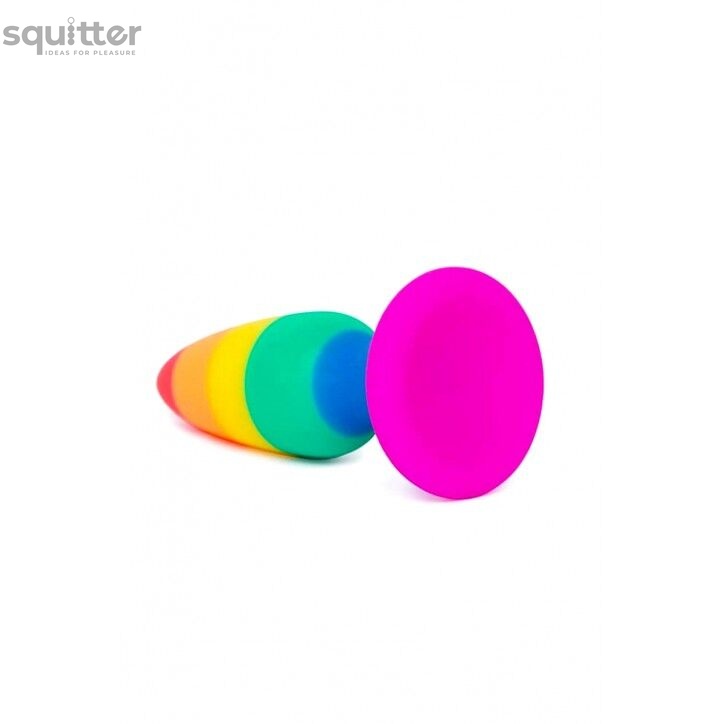 Силіконова анальна пробка Wooomy Hiperloo Silicone Rainbow Plug M, діаметр 2,9 см, довжина 11 см SO7435 фото