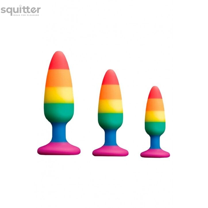 Силіконова анальна пробка Wooomy Hiperloo Silicone Rainbow Plug M, діаметр 2,9 см, довжина 11 см SO7435 фото