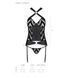 Сітчастий комплект з візерунком Passion HIMA CORSET L/XL black корсет з халтером, підв'язки, трусики SO5349,7 - інтернет-магазин інтимних товарів Squitter