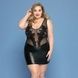 Елегантна сукня JSY &laquo;Леді Софія&raquo; Plus Size, black, дрібна сітка, вишивка, екошкіра SO8386,1 - інтернет-магазин інтимних товарів Squitter