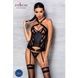 Сітчастий комплект з візерунком Passion HIMA CORSET L/XL black корсет з халтером, підв'язки, трусики SO5349,3 - інтернет-магазин інтимних товарів Squitter