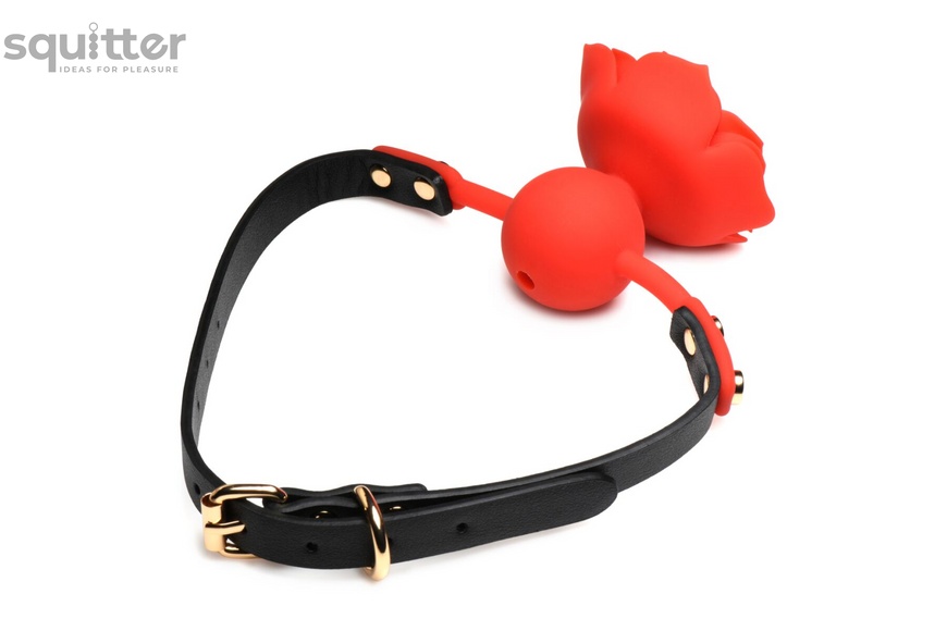 Кляп Master Series Blossom Silicone Rose Gag - Red SO8801 фото