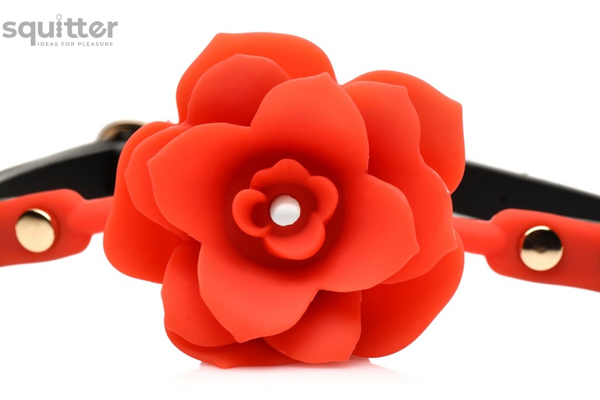 Кляп Master Series Blossom Silicone Rose Gag - Red SO8801 фото