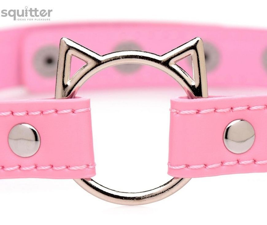 Чокер Master Series Kinky Kitty Ring Slim Choker - Pink SX1185 - онлайн-сексшоп Сквітер