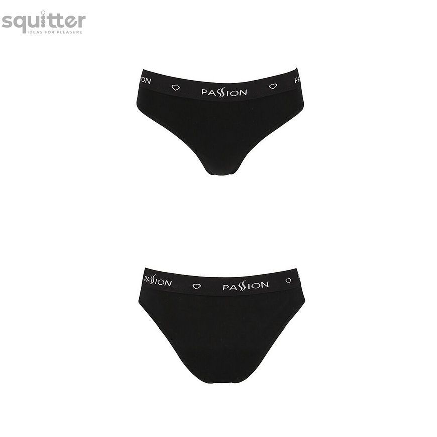 Трусики-сліпи з бавовни та еластаном Passion PS004 PANTIES XL, black SO4218 - онлайн-сексшоп Сквітер