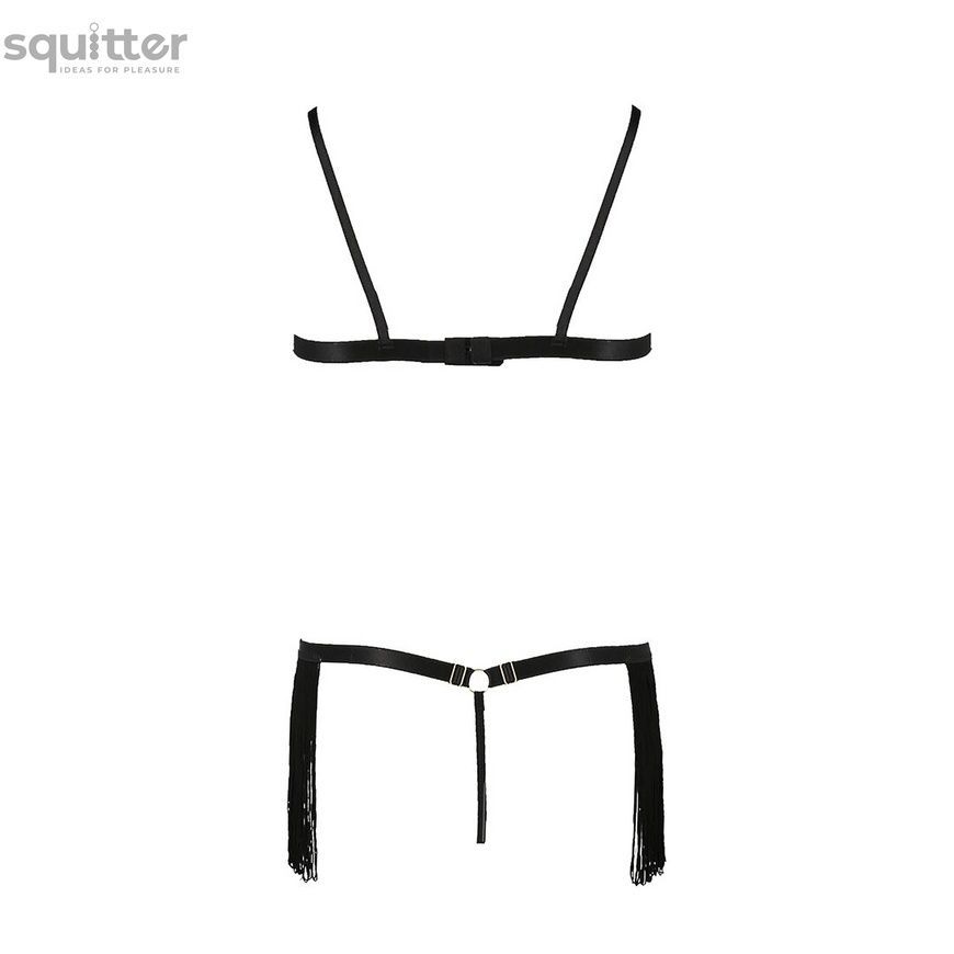 Комплект білизни Passion Exclusive KASSANDRA SET OpenBra 2XL/3XL black, ліф, трусики-спідниця PS26303 - онлайн-сексшоп Сквітер