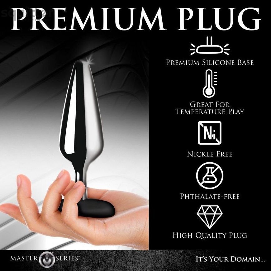 Анальна пробка Master Series Butt Slut Metal & Silicone Butt Plug - Silver SX2225 - онлайн-сексшоп Сквітер