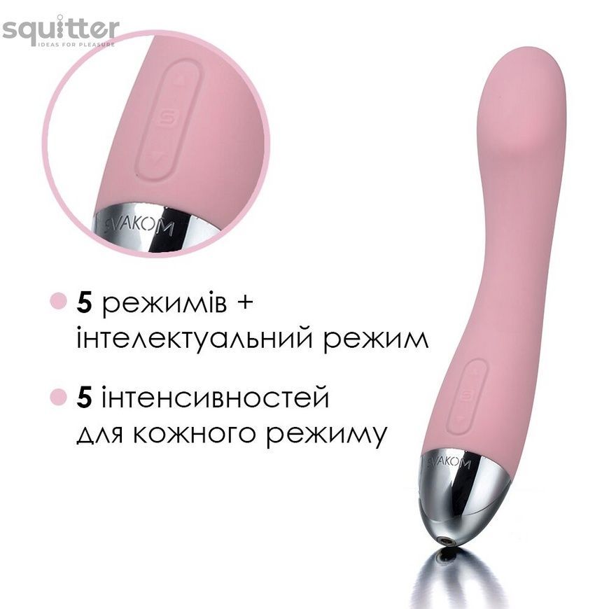 Вибратор для точки G с интеллектуальным режимом Svakom Amy Pale Plink SO4823 - онлайн-сексшоп Сквитер