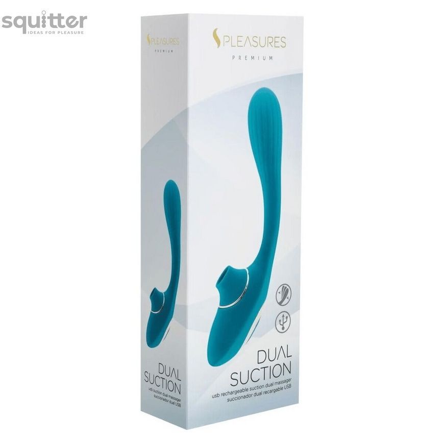 Вібратор S Pleasures Dual Suction - Turquoise SX4594 - онлайн-сексшоп Сквітер