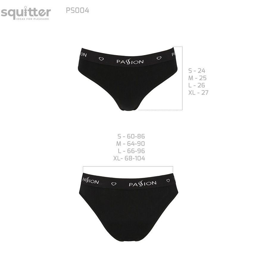 Трусики-сліпи з бавовни та еластаном Passion PS004 PANTIES XL, black SO4218 - онлайн-сексшоп Сквітер