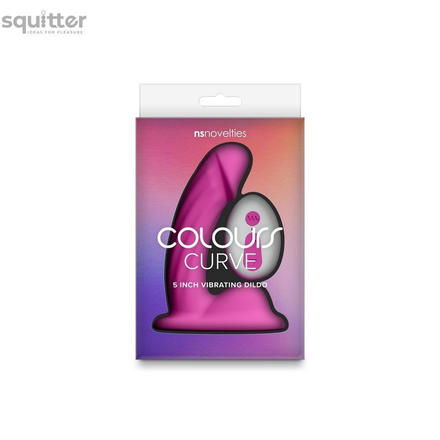 Ділдо з вібрацією NS Novelties Colours - Curve - Vibrating - 5" Dildo - Pink SX4333 - онлайн-сексшоп Сквітер