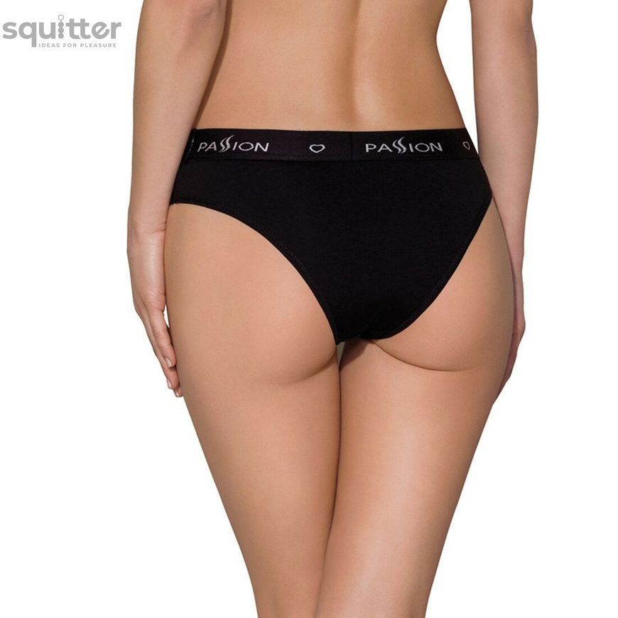 Трусики-сліпи з бавовни та еластаном Passion PS004 PANTIES XL, black SO4218 - онлайн-сексшоп Сквітер