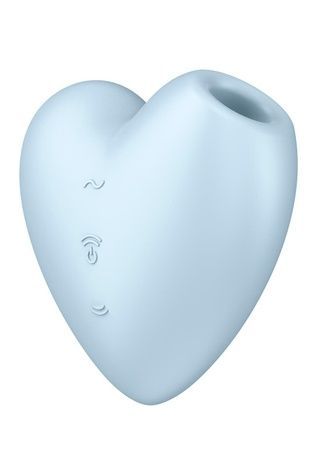 Вакуумный стимулятор-сердечко с вибрацией Satisfyer Cutie Heart Blue SO6287 - онлайн-сексшоп Сквитер