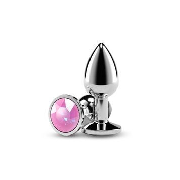 Анальна пробка NS Novelties Rear Assets - Silver - Small - Pink Gem SX4390 - онлайн-сексшоп Сквітер