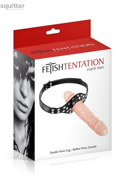 Кляп із подвійним фалоімітатором Fetish Tentation – Double Penis Gag Flesh SO5989 фото