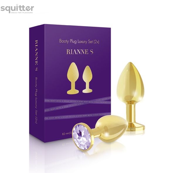 Набір металевих анальних пробок із кристалом RIANNE S – Booty Plug Luxury Set, діаметр 3 та 3,5 см SO3858 фото