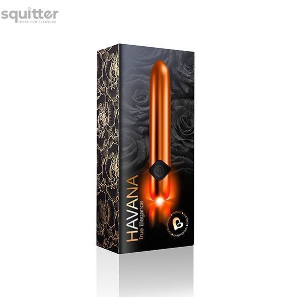 Потужний вібратор Rocks Off Havana Orange Gold з кольоровою LED-підсвіткою SO3366 - онлайн-сексшоп Сквітер