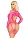 Бодістокінг Leg Avenue Fishnet Garter Harness and Teddy One Size Neon Pink SX2770,2 - інтернет-магазин інтимних товарів Squitter