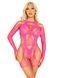 Бодістокінг Leg Avenue Fishnet Garter Harness and Teddy One Size Neon Pink SX2770,1 - інтернет-магазин інтимних товарів Squitter
