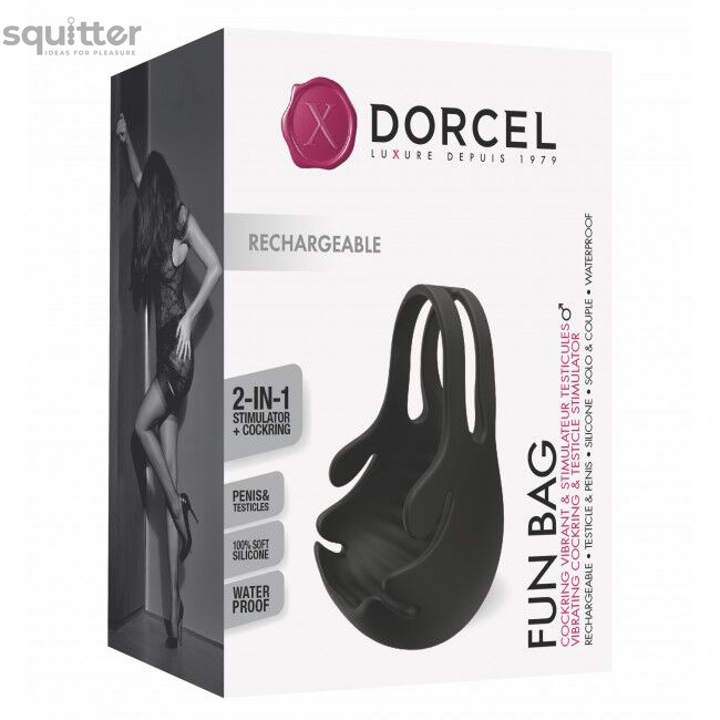 Ерекційне кільце з вібрацією і стимуляцією мошонки Dorcel FUN BAG, перезаряджаєме SO4870 фото