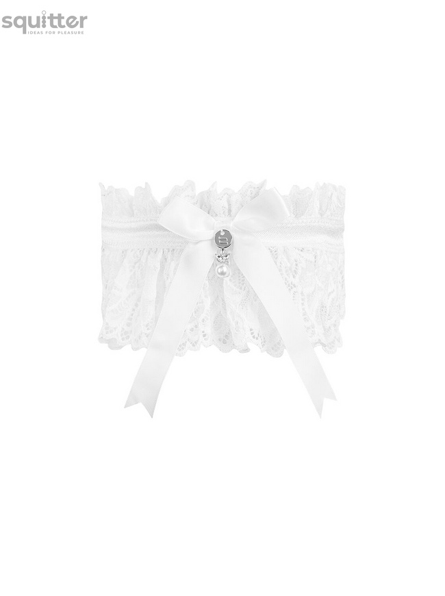 Ажурна підв’язка Obsessive Amor Blanco garter, white SO7683 фото