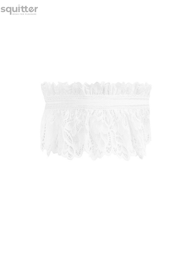 Ажурна підв’язка Obsessive Amor Blanco garter, white SO7683 фото