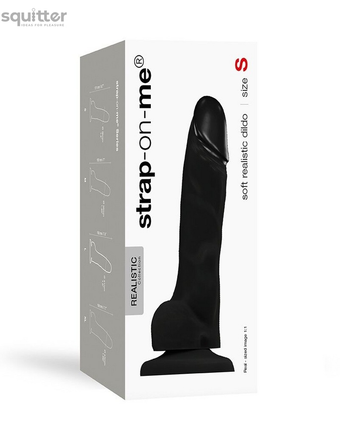 Реалістичний фалоімітатор Strap-On-Me SOFT REALISTIC DILDO Black - Size S SO4517 фото