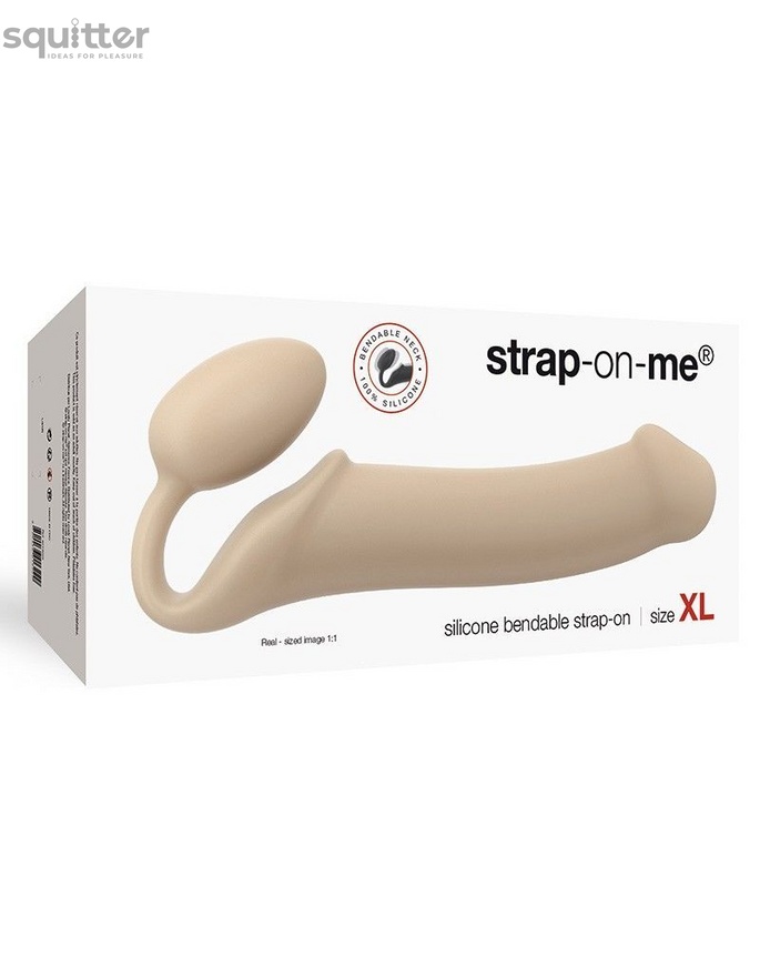 Безремневий страпон Strap-On-Me Flesh XL, повністю регульований, діаметр 4,5 см SO2352 фото