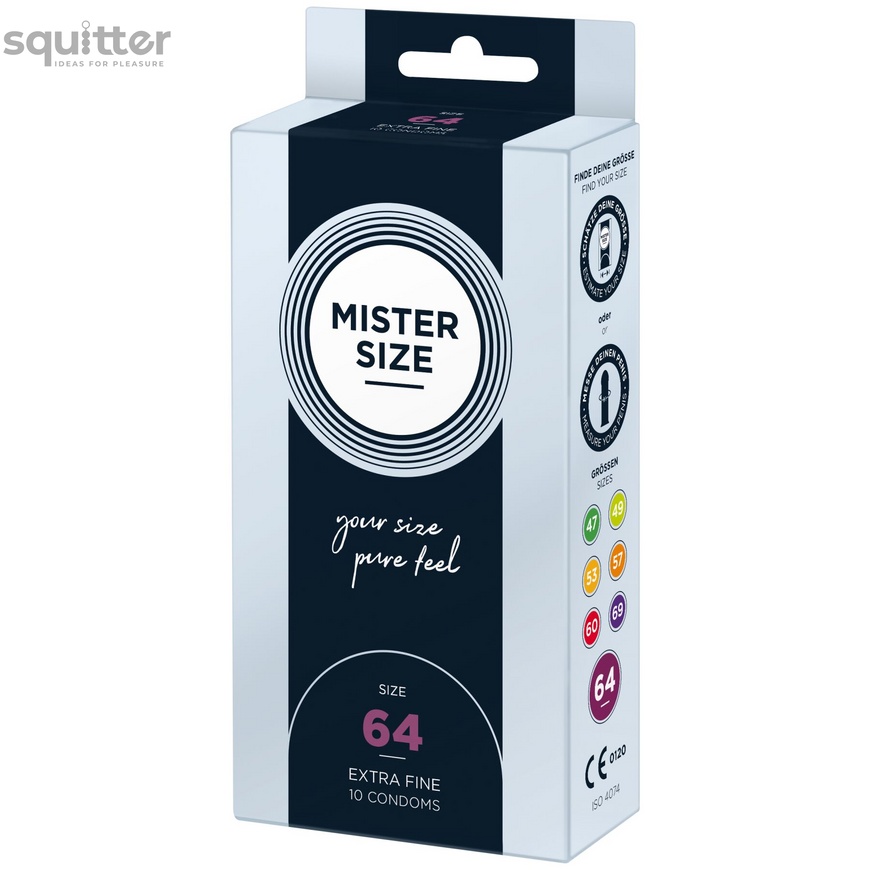 Презервативи Mister Size - pure feel - 64 (10 condoms), товщина 0,05 мм SO8047 фото