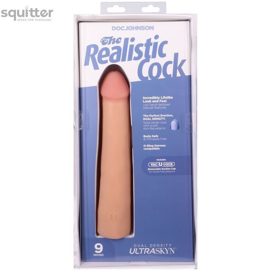 Фалоімітатор Doc Johnson The Realistic Cock ULTRASKYN - 9 Inch Vanilla SX4473 - онлайн-сексшоп Сквітер