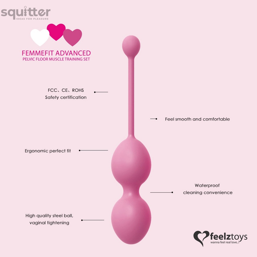 Набір вагінальних кульок для просунутих FeelzToys - FemmeFit Advanced Pelvic Muscle Training Set SO5067 фото