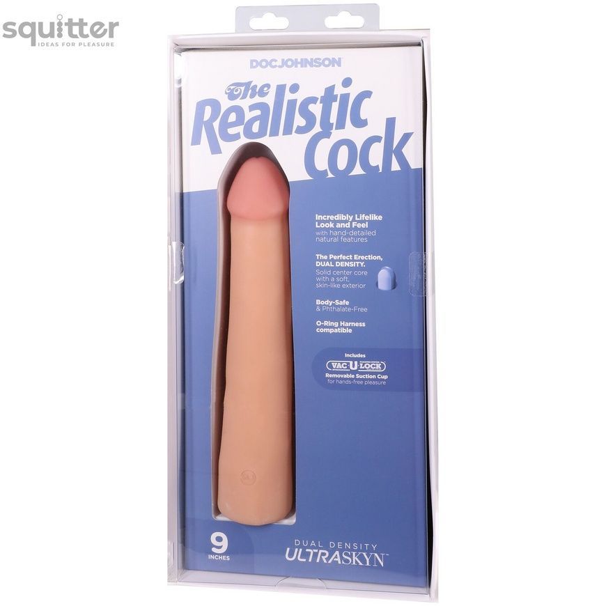 Фалоімітатор Doc Johnson The Realistic Cock ULTRASKYN - 9 Inch Vanilla SX4473 - онлайн-сексшоп Сквітер