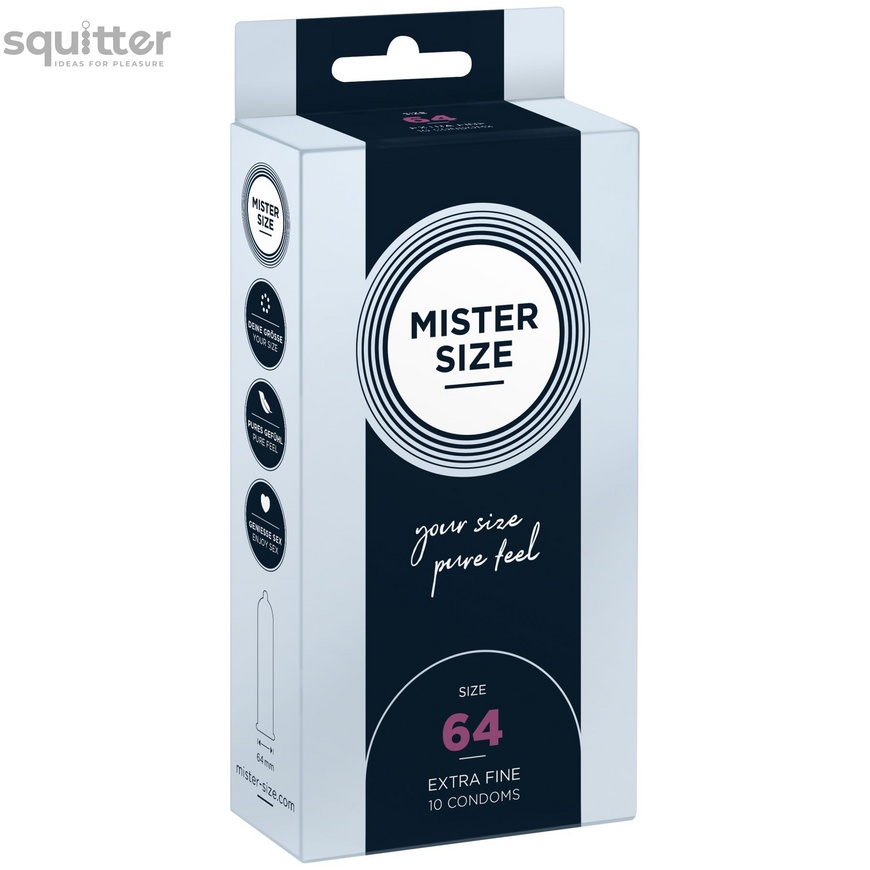 Презервативи Mister Size - pure feel - 64 (10 condoms), товщина 0,05 мм SO8047 фото