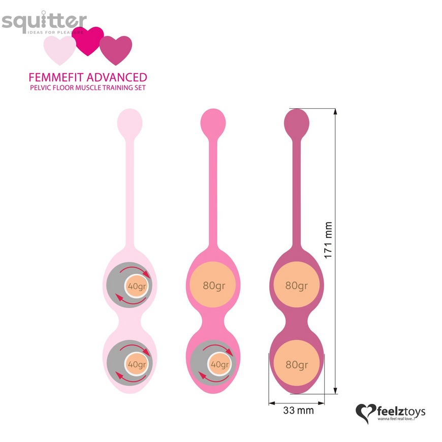 Набор вагинальных шариков для продвинутых FeelzToys - FemmeFit Advanced Pelvic Muscle Training Set SO5067 фото