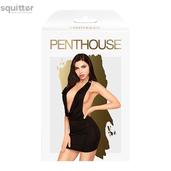 Мини-платье Penthouse Heart Rob L/XL Black, хомут, глубокое декольте, миниатюрные стринги SO6535 - онлайн-сексшоп Сквитер