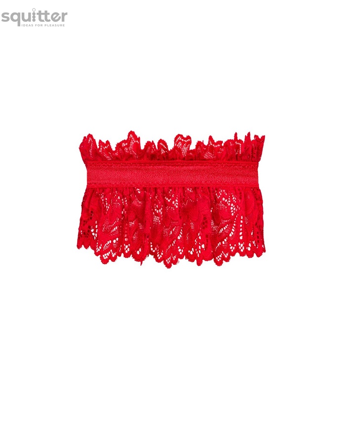 Ажурная подвязка Obsessive Amor Cherris garter, red SO7684 фото